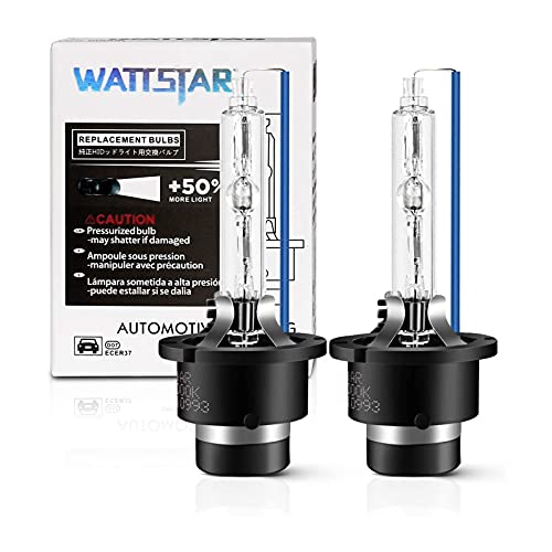 Bombillas para faros delanteros Wattstar, D2S 35W 8000K Bombillas para luz exterior blanca fría, Bombilla para faros delanteros HID de xenón, IP68 a prueba de agua