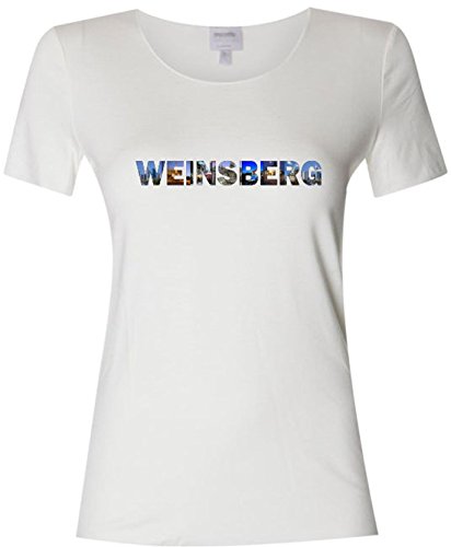 Camiseta con estampado en el pecho de color mujer con nombres de ciudades Weinsberg Gr.M Blanco