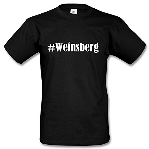 Camiseta #Weinsberg Hashtag con rombos para mujer, hombre y niños en los colores blanco y negro Negro XXXXL