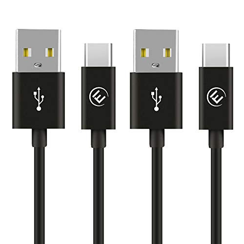 EVOMIND Cable USB Tipo C [2x2M] Carga rápida y Sincro - Cable Type-C para Samsung Galaxy S20/S10/S9/ Note 10/9, Xiaomi Mi 10/9/ Redmi Note 9, Controlador PS5/Xbox Series X/S, etc. - 2x2M Negro