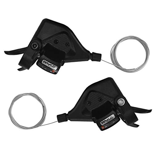 FOMTOR Juego de 3 x 9 palancas de cambio de montaña de 27 velocidades izquierda derecha con cables para bicicleta de montaña plegable (1 par) FOMTOR Juego de 3 x 9 palancas de cambio de montaña de 27 velocidades izquierda derecha con cables para bicicleta de montaña plegable (1 par)