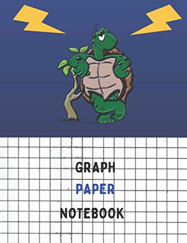 GRAPH PAPER NOTEBOOK: QUAD RULED 5 SQUARES PER INCH, BLUE TURTLE COVER, 5 X5 GRID, 8.5 X 11 SIZE GRAPH NOTEBOOK