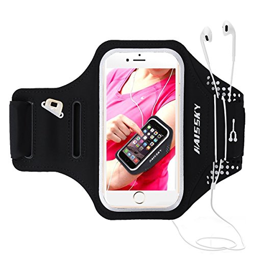 HAISSKY Brazalete Deportivo para Correr Brazalete Deportivo Armband con Llavero y Correa Ajustable para iPhone 12 Pro Max/11 Pro/X/8 Plus y Otros teléfonos Inteligentes de Menos de 6.5"