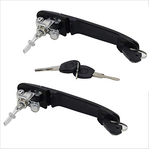 JINGDONG Jakedong 6N0837207CD Handle de la Puerta Derecha Delantero Izquierdo con Bloqueo de Barril de Bloqueo para VW Polo 6N 6N1 6N2 Fit para Sharan Seat ALHAMBRAMA Galaxy 6N0837207C (Color : 2pcs)