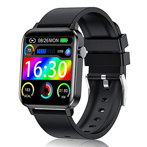Judneer Smartwatch Hombre, 1.4'' Reloj Inteligente IP68 Impermeable, Pulsera Pantalla Táctil Completa con Monitor de Sueño Contador de Caloría Pulsómetros Podómetro para Smart Watch Android y iOS
