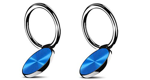 Moogambi Anillo Universal Antideslizante para teléfono móvil rotación 360º y Plegado 180º Soporte Celular para Dedo Anilla metálica Agarre Compatible con Smartphone Tablet GPS/Azul x2