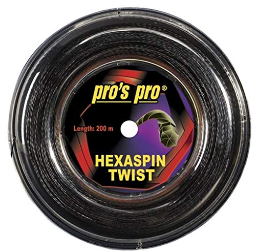 Pro Tenis Cordaje Hexaspin Twist 1,25 mm de 200m Negro