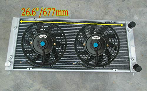 Radiador de aluminio de 4 filas+ventilador para V-W Golf GTI MK1 MK2 A2 / SCIROCCO/JETTA 1.6 1.8 8V/16V W/AC