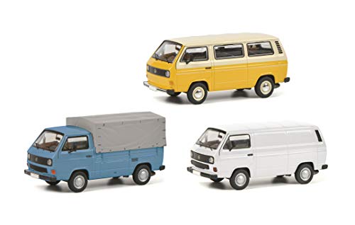 Schuco Schuco-40 Jahre Set 40 años Kit Contiene: VW T3 Kasten, Pritsche y Bus, Modelo de Coche 1:43, edición Limitada (450368600)
