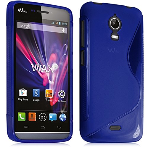 Seluxion-Carcasa de gel para Wiko Wax 4 g con protector de pantalla, color azul
