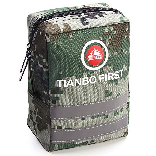 TIANBO FIRST Kit de Primeros Auxilios de 120 Piezas, Kit de Trauma táctico con Banda Reflectante, Ideal para Acampar, Supervivencia, Senderismo, Camuflaje de Rescate TIANBO FIRST Kit de Primeros Auxilios de 120 Piezas, Kit de Trauma táctico con Banda Reflectante, Ideal para Acampar, Supervivencia, Senderismo, Camuflaje de Rescate
