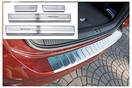tuning-art L361-XF500-2 Protección Parachoques y de umbral para VW Golf Sportsvan FL, Color:Plata