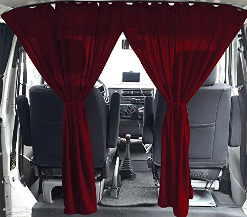 VW T3 T4 Multivan Transporter Caravelle medida cortinas cabina del conductor división color: rojo vino