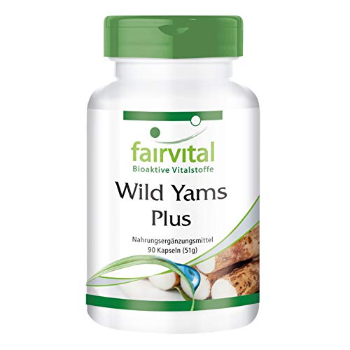 Wild Yam Plus - Ñame silvestre + Vitamina C y E + Beta-Caroteno + Zinc y Selenio - VEGANO - Dosis elevada - 90 Cápsulas - Calidad Alemana