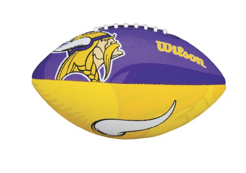 Wilson NFL Junior - Balón Infantil de fútbol Americano, diseño de Logotipo del Equipo, WTF1534IDMN, Minnesota Vikings, Infantil
