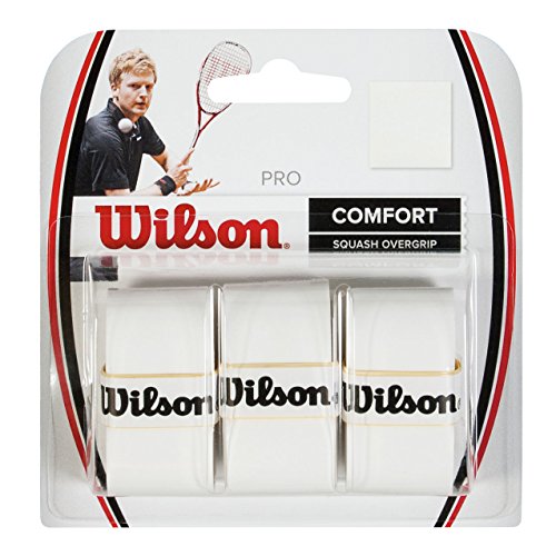 Wilson Pro Overgrip Empuñaduras de de Squash y Repuesto, 3 Unidades, Unisex, Blanco