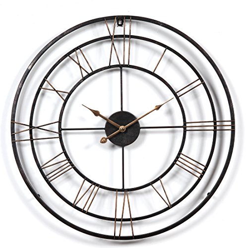 YAHAMA Reloj Pared XXL Vintage Reloj Pared Grande XXL Metal Reloj Pared Grande Vintage 60 cm