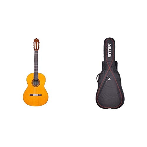 Yamaha CS40II Guitarra Cadete – Guitarra Clásica 3/4, 580 mm, 22 13/16" + Ritter RGP2-CT 3/4 CLASFunda/estuche para guitarra acustica-clasica, con tejido repelente al agua, color negro